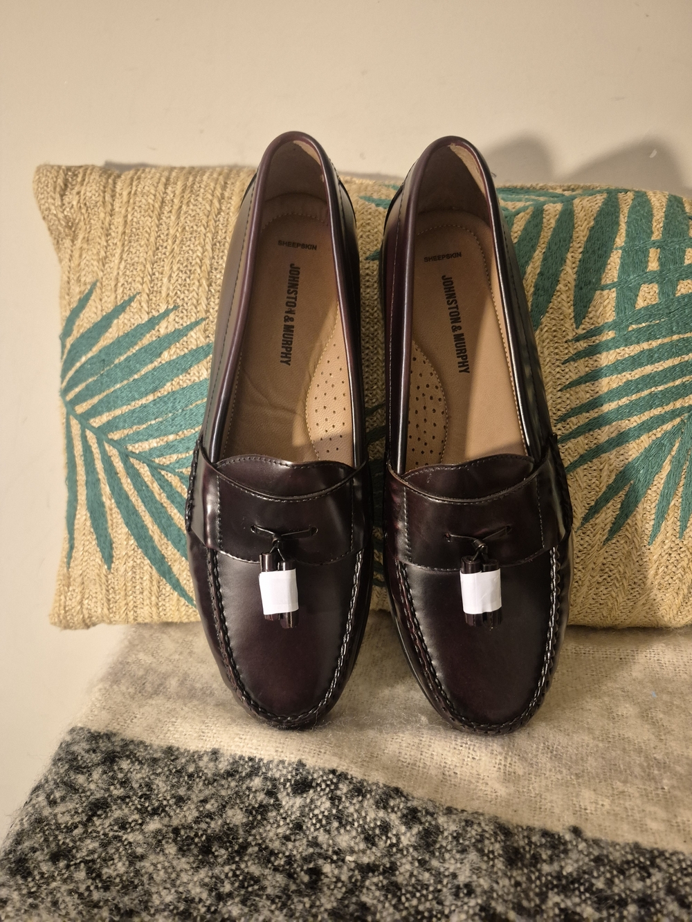 Johnston & Murphy Men's Brown Leather Tassel Dress Loafers Slip-On US 12 W